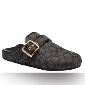 Coach Black Slip-On with Gold Buckle